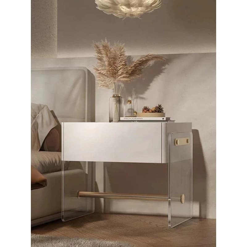 Suspended solid wood paint bedside table acrylic modern simplicity