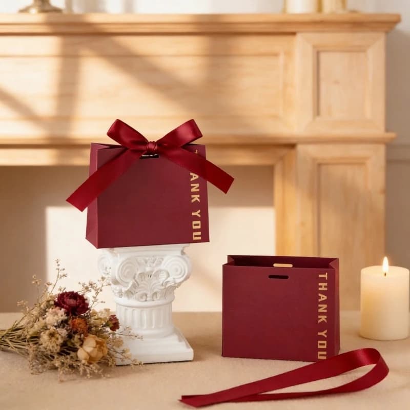 10 Scatole Regalo con Fiocco e Nastro, Sacchetti per Bomboniere, Contenitori per Dolci per Compleanni, Matrimoni e Celebrazioni Festive