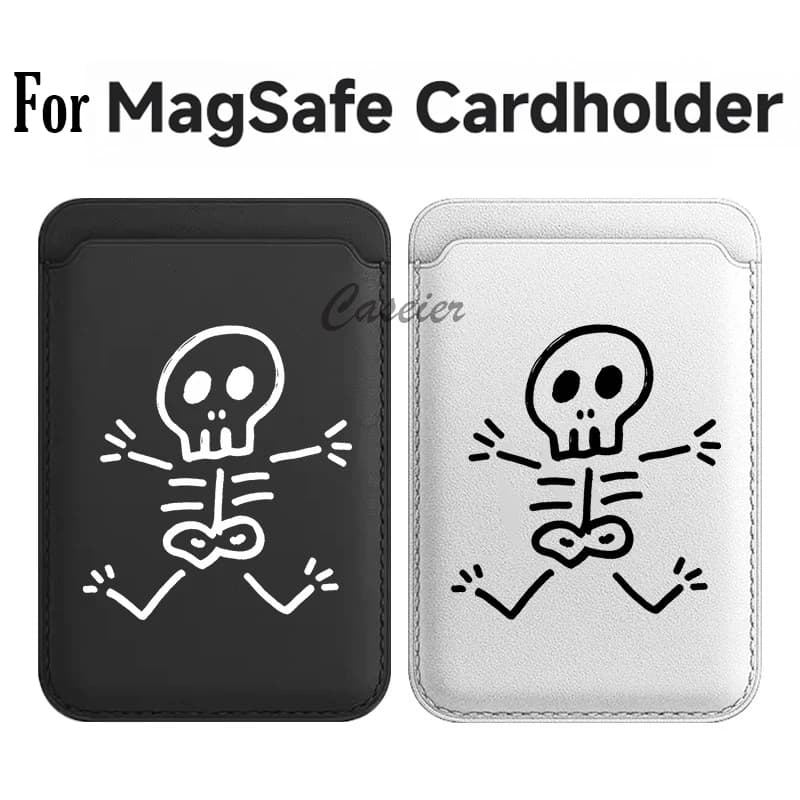 Simple Skeleton Shape Wallet, Magnetic Card Holder for MagSafe, for iPhone 17 Pro Max Case, for Samsung Galaxy S26 Ultra S25 Cover