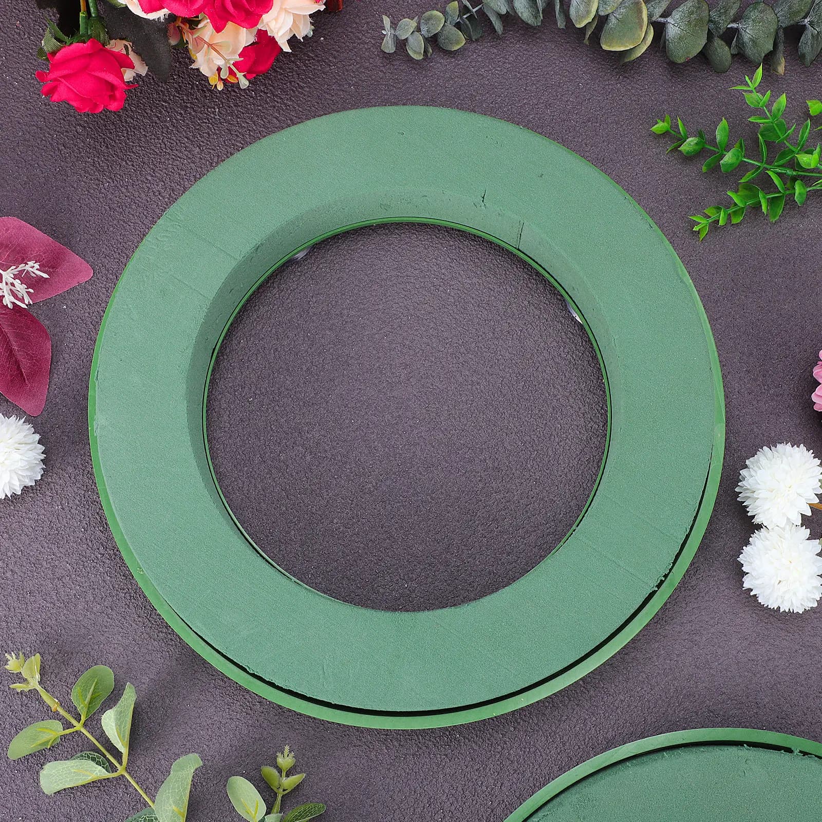 2Pcs Green Floral Foam Ring Wet Foam Blocks Suction Cup Wedding Car Floral Arrangement Mud Flower Mud Supplies