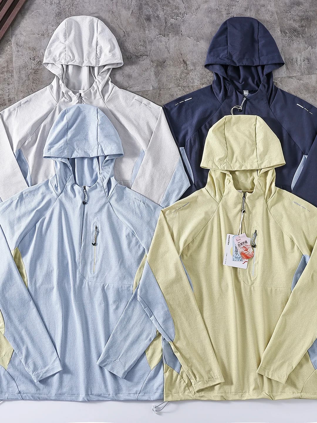 Outdoor ex Long Sve Hoodie T-irt Loose Fit Zipper Closure Qui Dry UV Protection Spring Seasonal Faion Sle