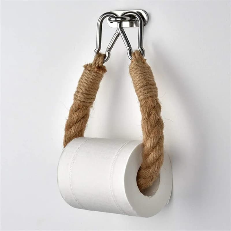 Vintage hygienic paper holder made of hemp rope, toilet towel holder, anti-rust hygienic holder, hygienic decoration