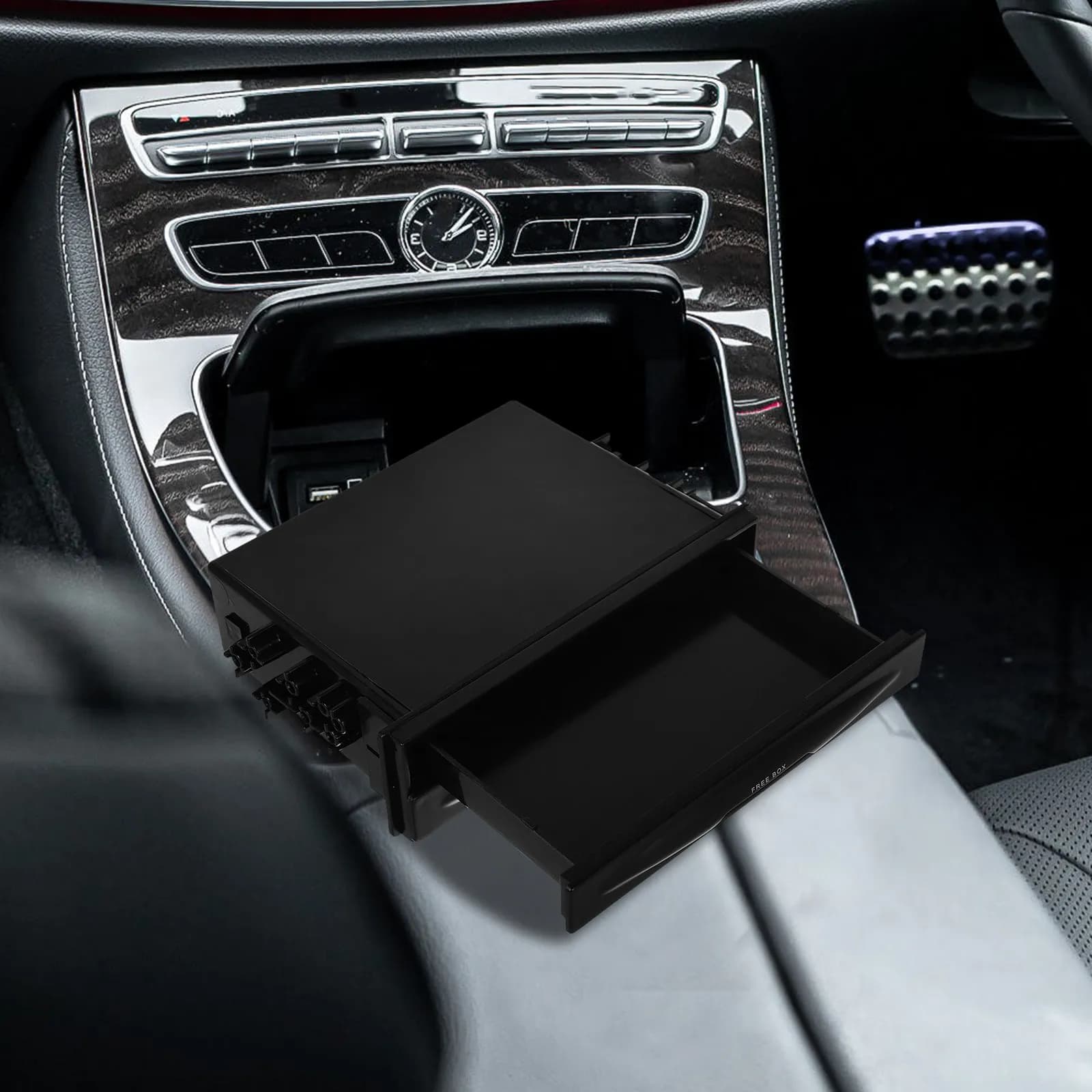 Multi-Purpose Car Grocery Box ABS Plastic Radio Replacement Pocket Storage Box Car Cup Holder Organizer Vehicle Storage