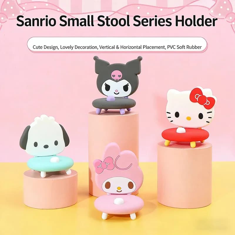Supporto per Telefono da Scrivania My Melody, Design a Sgabello, Decorazione Kawaii per Scrivania, Supporto Stabile