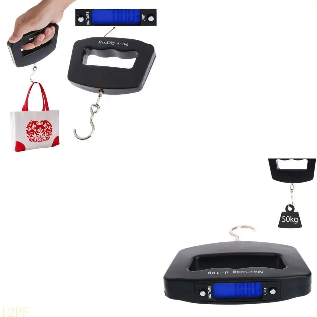 12PF Fish Hook Hanging Scale Electronic Weighting Luggage Scale LED Display Balance