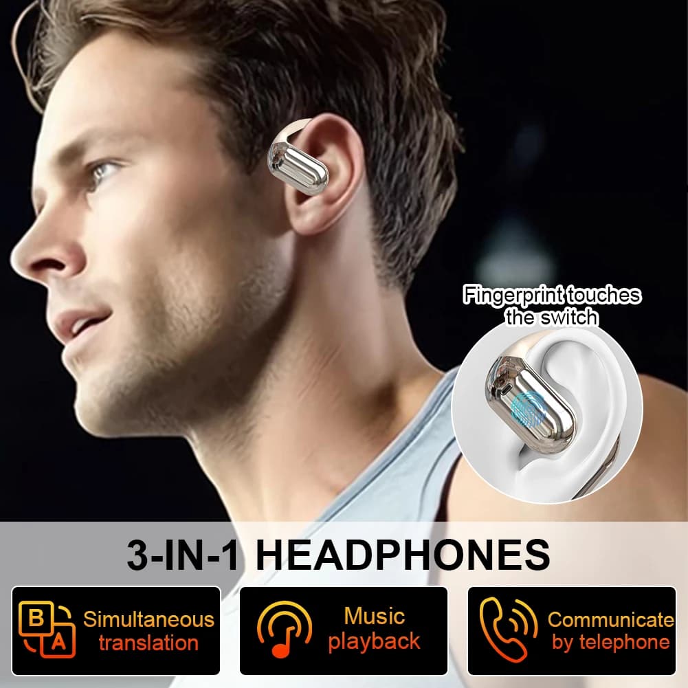 Digital Wireless BT for Real-Time Translation 3-in-1, Headphones Translator for Travel, Business and Learning