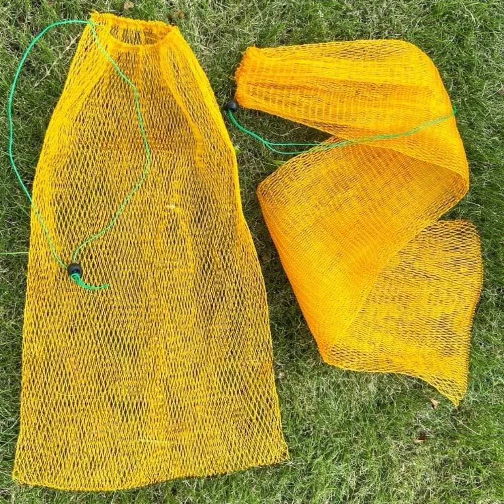 Borsa per rete da pesca pieghevole in nylon Jaring Nylon Simpan Ikan Pancing Rete per pesci leggera Facile da trasportare Pesca leggera