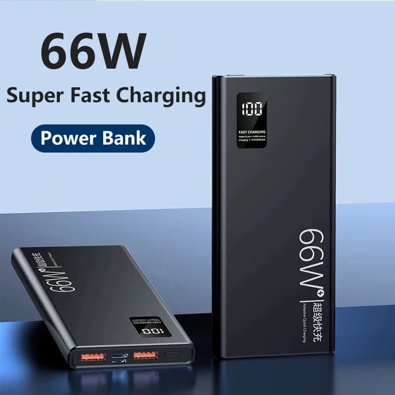 Caricatore rapido 20000mAh 66W Caricatore portatile Power Bank USB Ricarica rapida bidirezionale per iPhone Xiaomi Huawei Samsung powerbank