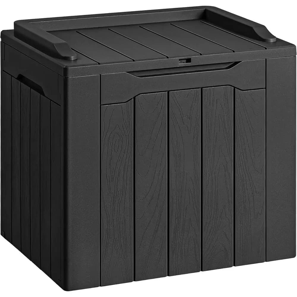Contenitore Impermeabile da Esterno da 30 Galloni per Terrazza, Patio, Piscina e Attrezzi da Giardino (Nero)