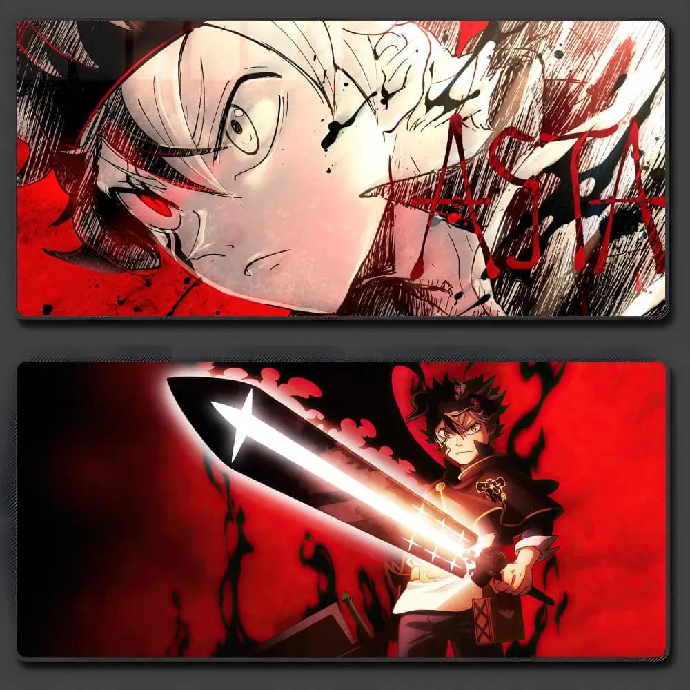Tappetino per mouse Anime Black Clover, grande, antiscivolo, in gomma, per gaming, resistente, con bordi cuciti, adatto per ufficio e gaming.