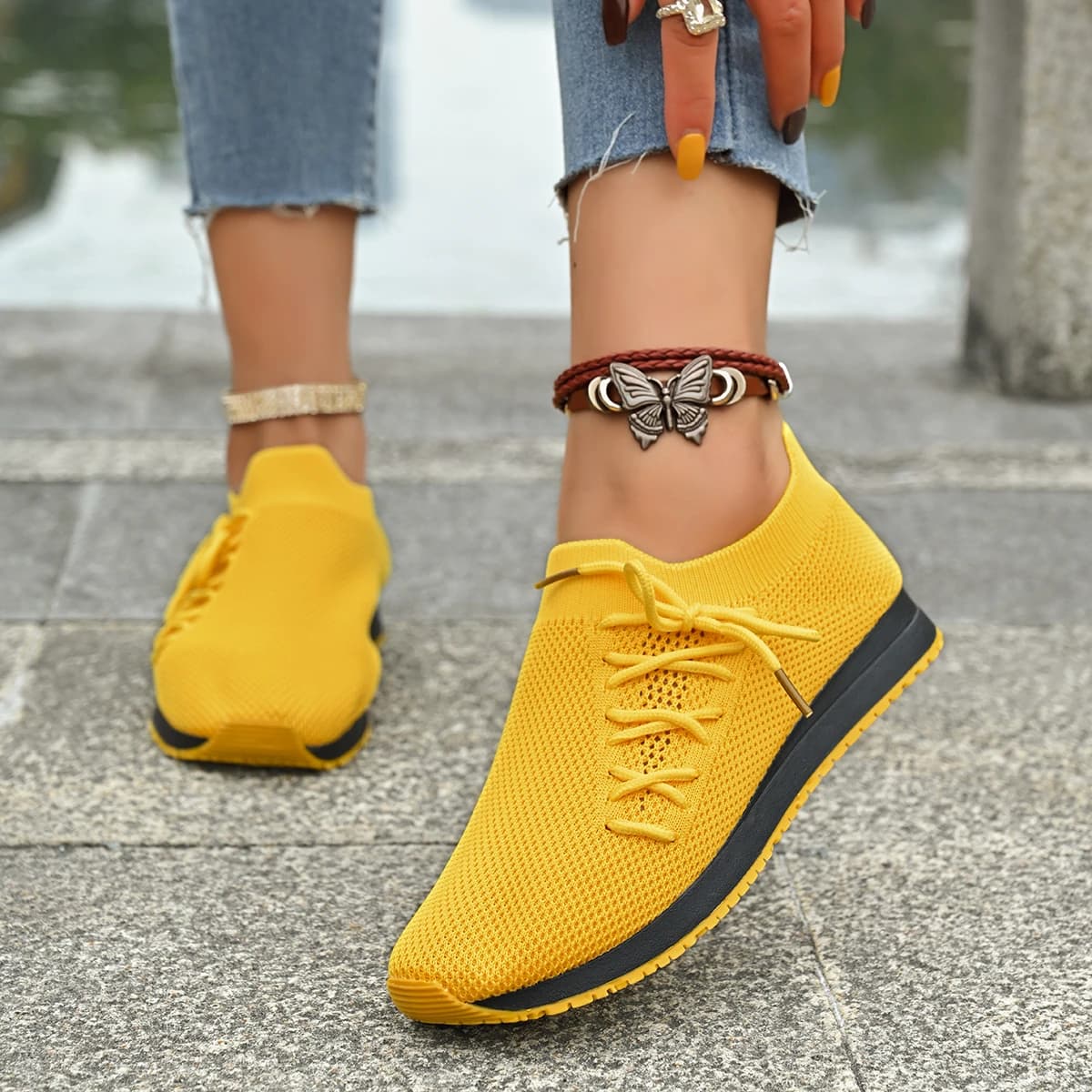 Women's Casual Shoes Fashion Low Mesh Shoes Breathable Women's Walking Sneakers White Women's 2024 Women's Shoes Tenis Feminine