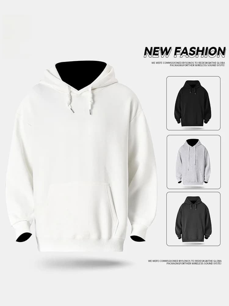 Felpa con Cappuccio Sportiva da Uomo Rampo, Modello Americano Oversize, Invernale, Casual, a Maniche Lunghe, Tinta Unita