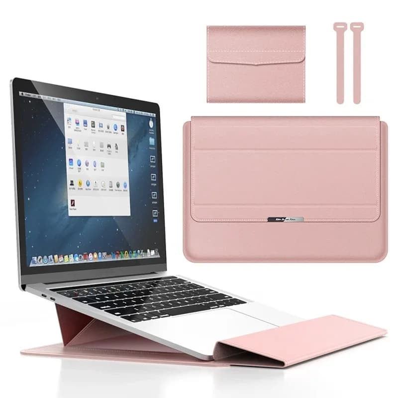 for Lenovo IdeaPad Flex 5 14inch Laptop Sleeve PULeather Magnetic Flip Case Foldable Stand Wrist Pad Charger Bag Cable Belt