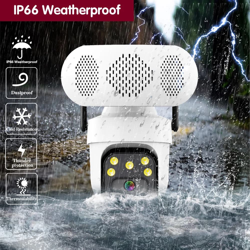Telecamera di Sicurezza PTZ WiFi 2K 5MP con Tracciamento Automatico, Audio Bidirezionale, ICSEE Wireless, Videocamera di Sorveglianza CCTV 2K ICSEE H.265 XMEYE