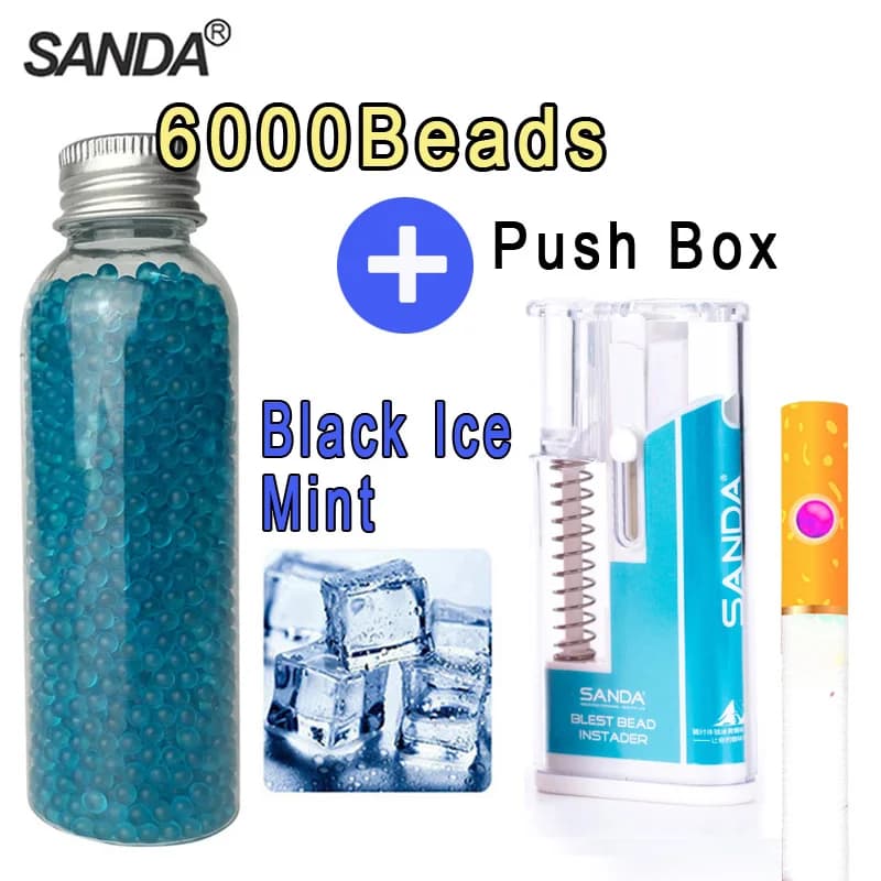 6000 Pezzi Capsule al Mentolo al Gusto di Frutta per Sigarette con Scatola Erogatrice, Perle Scoppia Sigaretta al Gusto Menta Black Ice, Regalo per Fumatori