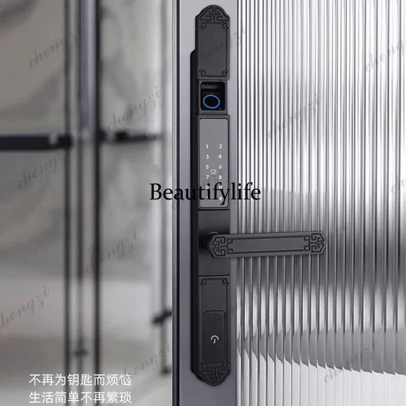 Smart lock Broken bridge aluminum alloy smart door lock, household password outdoor garden lock