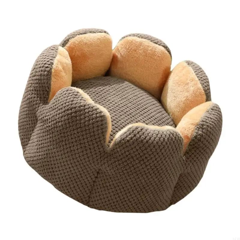L74D Letto per cani Elegante nido fiori per piccoli cuccioli gattino Cestino rotondo Letto per animali domestici Cuscino