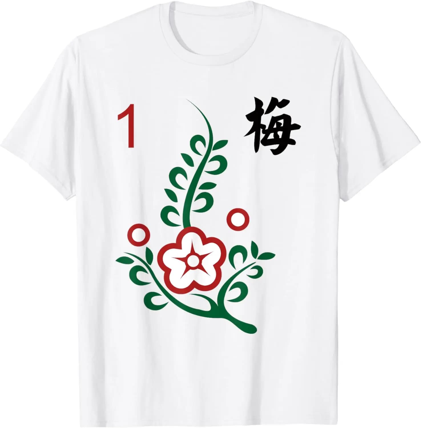 Cinese Mahjong Mah Jong Game Tiles Character Flower One T-shirt uomo abbigliamento magliette grafiche Camisas Streetwear