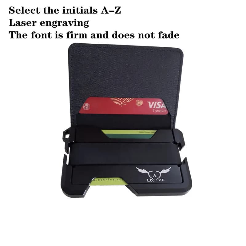 Nuova pelle RFID tarjetero hombre porta carte in metallo Minimalismo porte carte portafoglio apribottiglie Regalo preferito