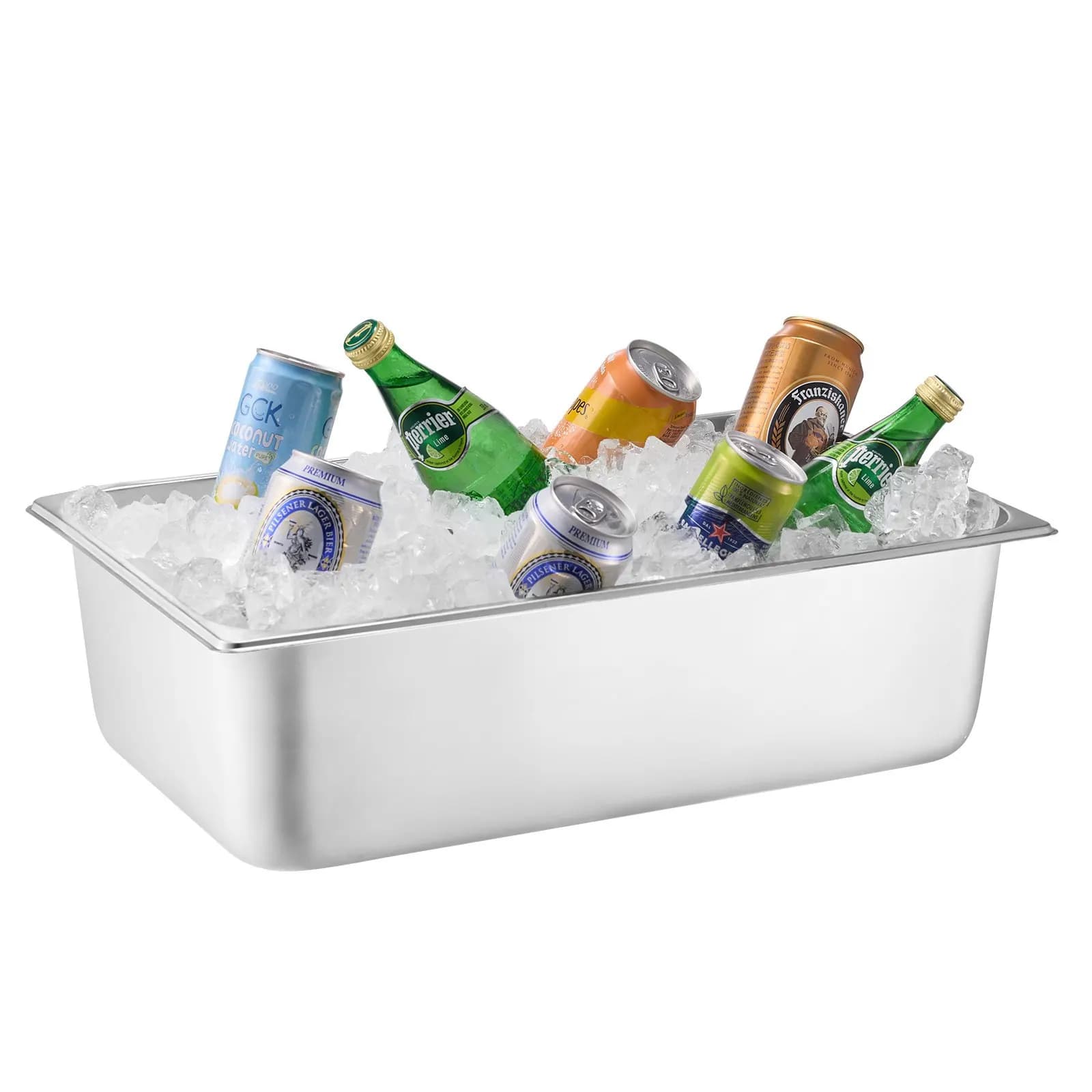 Contenitore Espositore per Alimenti da Banco, Vassoio di Servizio in Acciaio Inox a 5 Scomparti, Espositore per Condimenti da Buffet