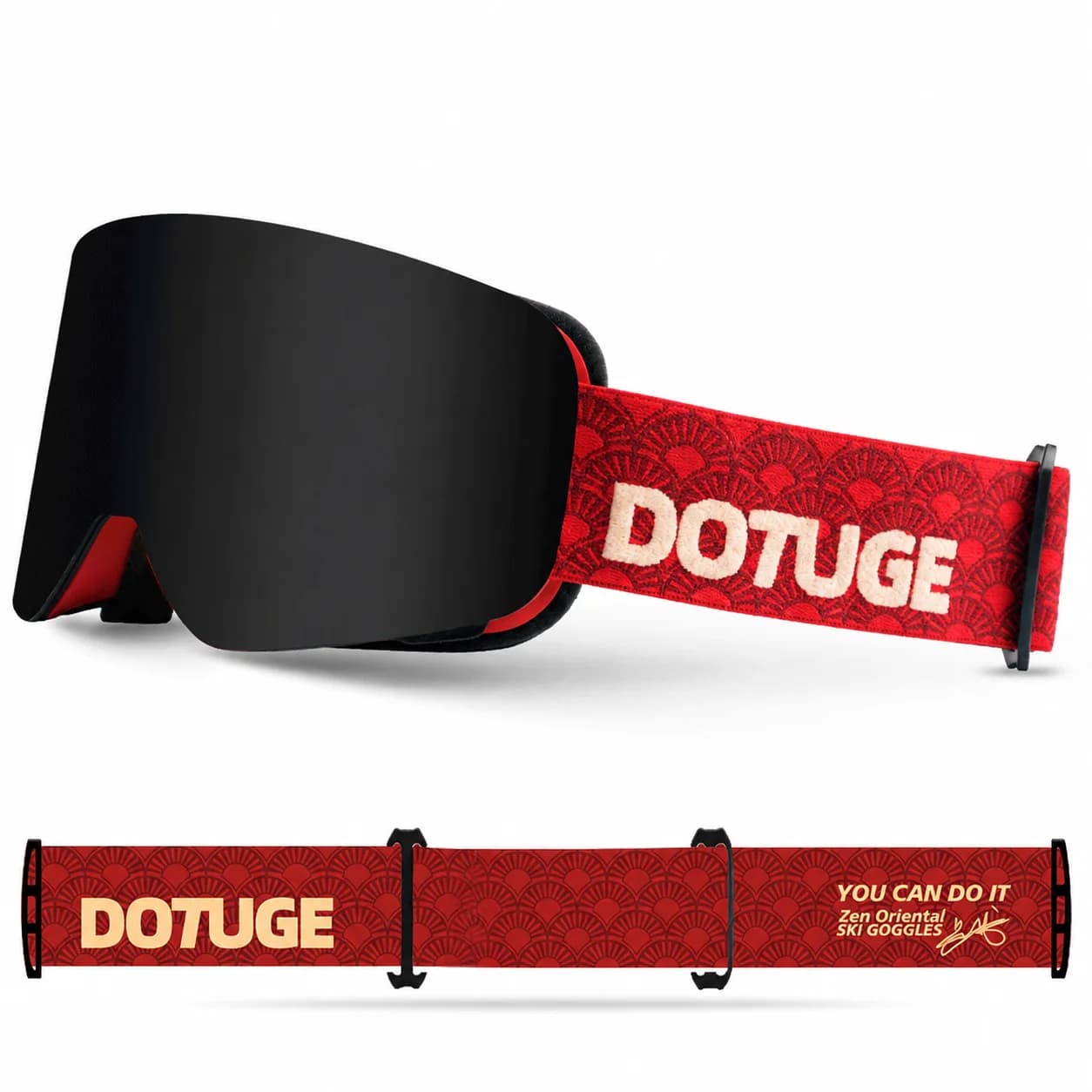 Magnetic Ski Goggles Double Layer Anti-Fog Windproof PC Lens TPU Frame OTG Snowboard Eyewear for Men Women Mountaineering