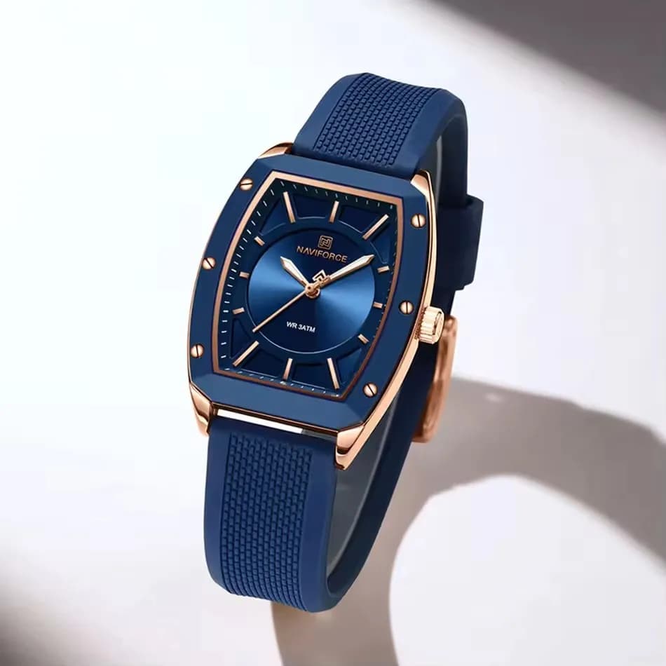 NAVIFORCE 5049 Orologio da polso al quarzo da donna alla moda Casual luminoso cinturino in silicone impermeabile eleganti orologi da lavoro per donna
