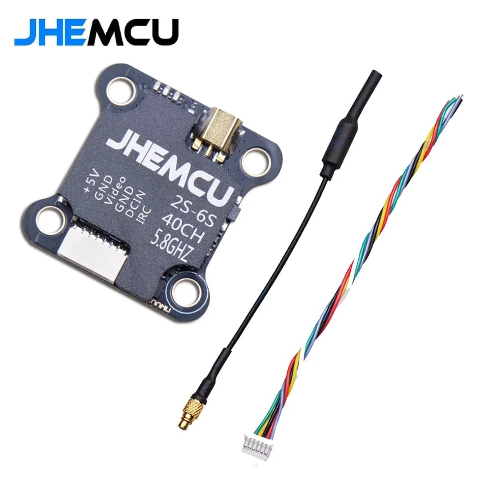 Trasmettitore FPV JHEMCU VTX20-600 5.8G 7-26V 0MW/200/400/600/40CH per Modelli RC, Drone da Corsa FPV a Lungo Raggio