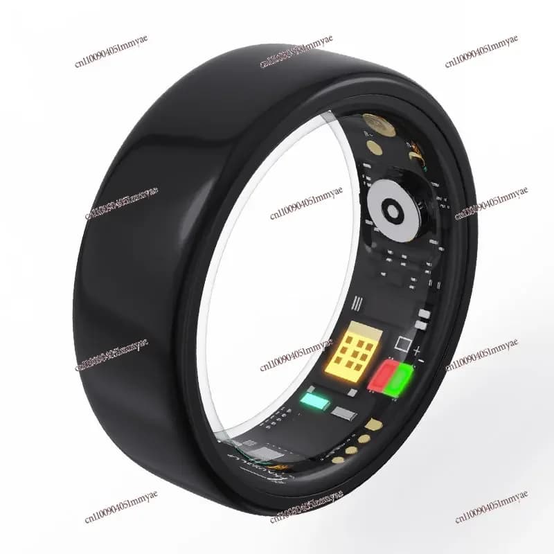 Anello intelligente con monitoraggio della frequenza cardiaca, del sonno, dell'ossigeno nel sangue, della pressione sanguigna, contapassi, funzioni di connessione con amici, assistenza remota ed esercizio fisico.