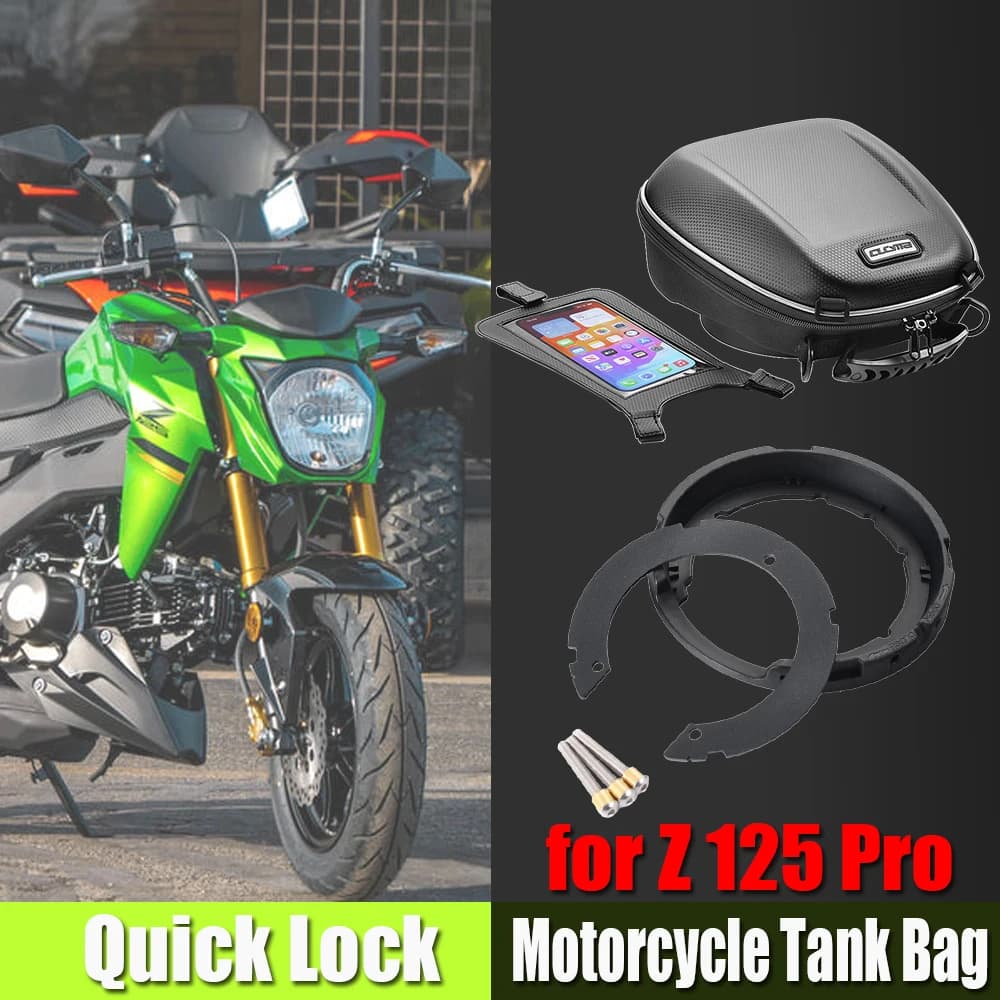 Borsa da Serbatoio per KAWASAKI Z 125 Pro Z125PRO, Borsa da Moto con Chiusura Rapida, Borsa per Navigazione, Bauletto per Moto, Borsa Laterale