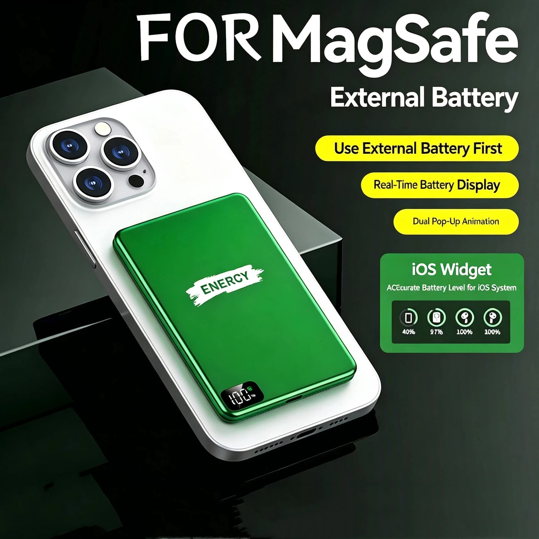 10000mAh Magnetic Wireless Power Bank Fast Charging Portable Ultra-thin Battery Charger For Magsafe CCC Certification 2026 New