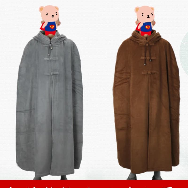 Zen Meditation Clothing Lay Buddhist Monk Robes Chinese Cloak Men Hooded Meditation Cushion Women Shaolin Monk Costume Unisex