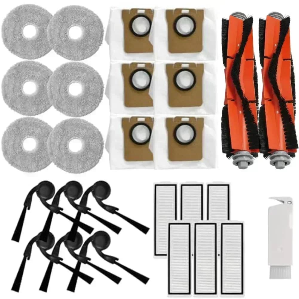 2 spazzole principali + 6 spazzole laterali + 6 filtri HEPA + 6 panni per mocio + 6 sacchetti per la polvere + 1 spazzola per la pulizia per aspirapolvere robot Xiaomi 5/5 Pro