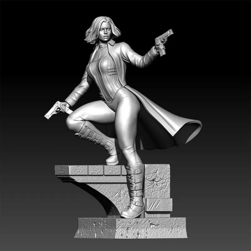 1/24 75mm 1/18 100mm Kit modello in resina Dea della luna Guerriero Figurina non verniciata Nessun colore RW-1296