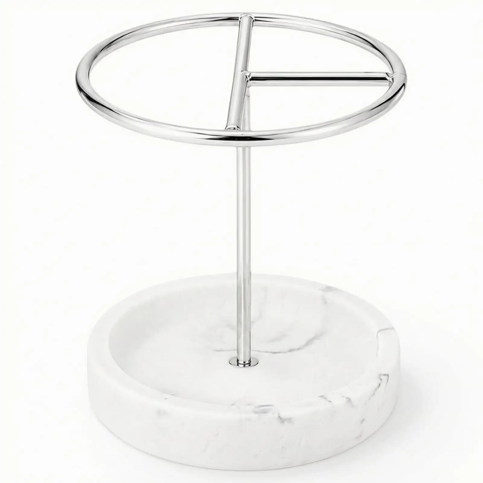 Upright Toothbrush and Paste Holder Stainless Steel Wire with Resin Base Tip Resistant Bathroom Organizer for Sink