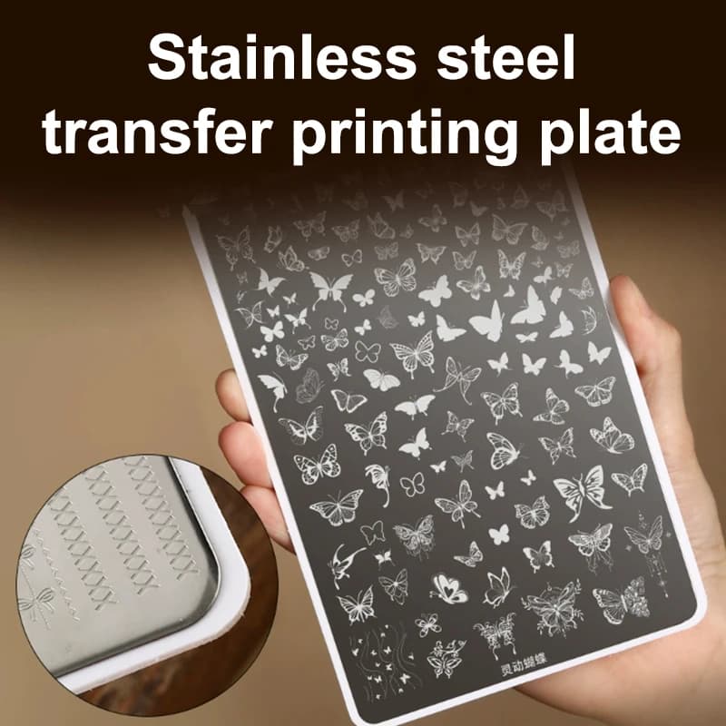 /Vly/Art Stamping Plates Cartoon Butterfly Flower Pattern Printing Geometry Template Stencils DIY Manicure Tools Nail