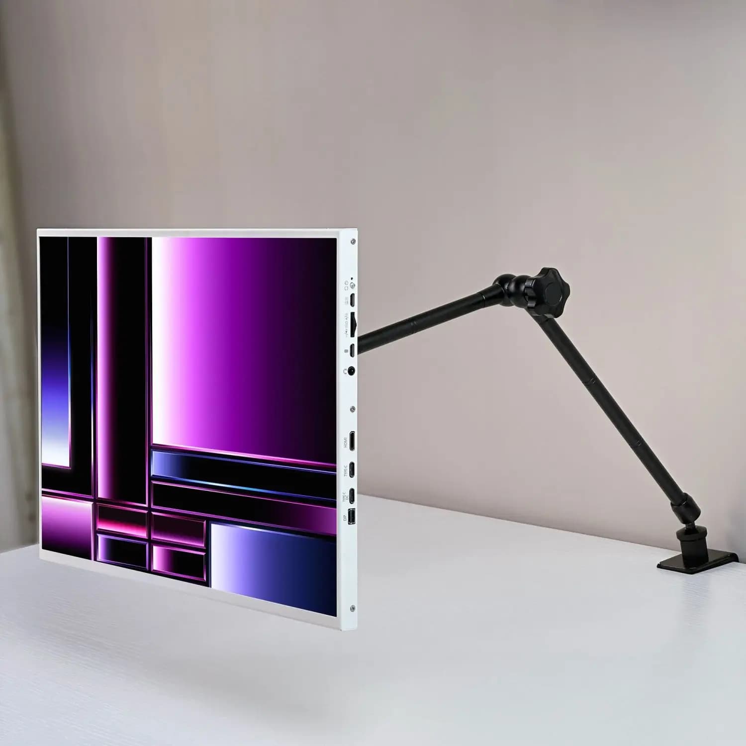 Supporto Regolabile Portatile per Monitor da 12-17.3 Pollici, Senza Foratura, Morsetto VESA da Scrivania per Telefono, Laptop, Estensione Gaming