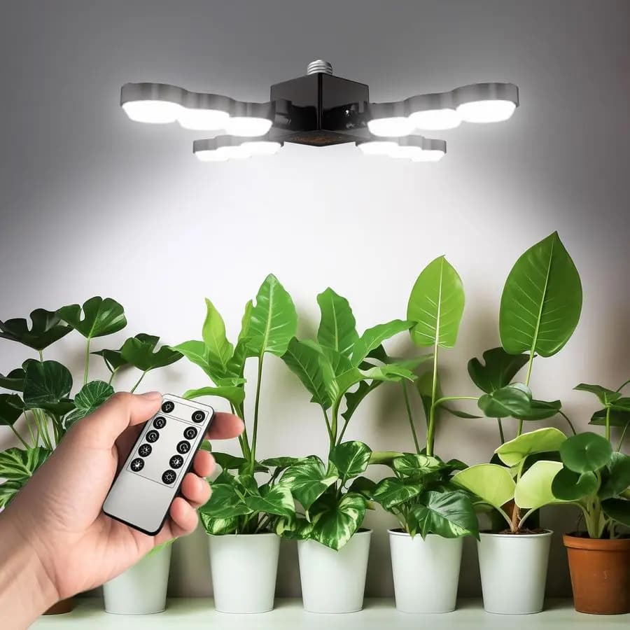 Ali pieghevoli coltivano la luce per piante da interno, spettro completo con telecomando, dimmerabile, accensione/spegnimento automatico 4 8 timer 12 ore, 80 W 800 W