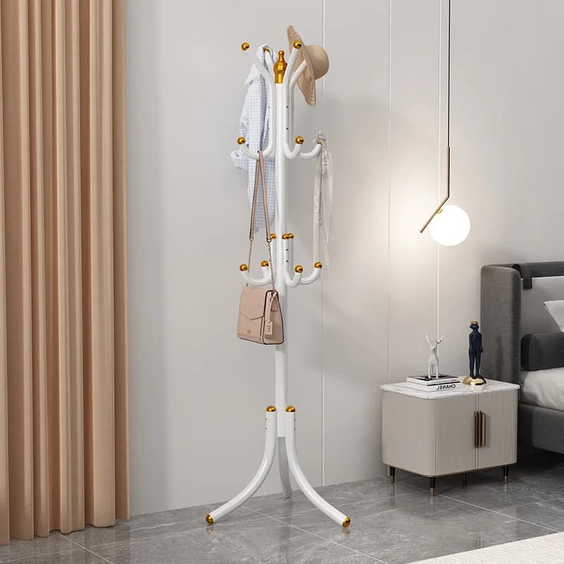 Wrought iron hanger Multifunctional fashionable clothes hanger Interior creative dressing Bedroom from floor to ceiling Simple house