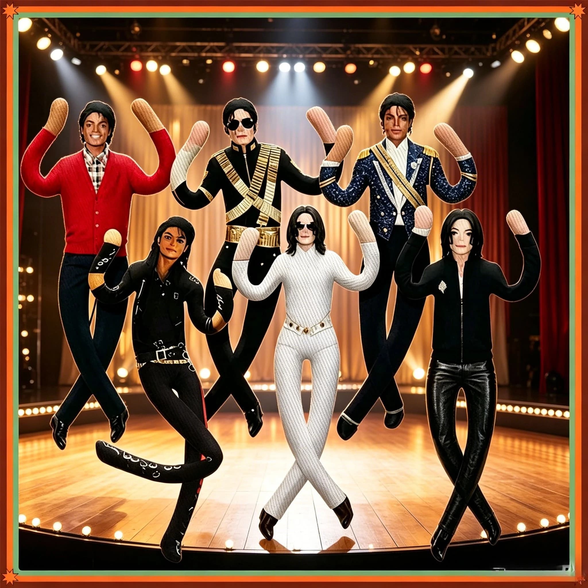 Movable Joint Michael Jackson Plush Doll Abstract Cosplay Prop Stuffed Figure Home Room Decoration Gift
