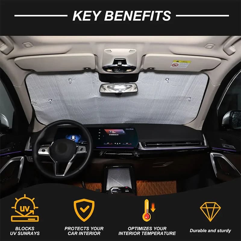 Per BMW X1 iX1 U11 2023 + Foglio di Alluminio Auto Parabrezza Anteriore Pieghevole Parasole Portatile Anti-Uv Parasole Accessori Auto