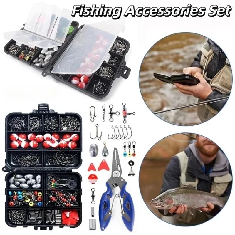 1Set Sphere Floats Fishing Tackle Kit Crank Hooks Carp Fishing Fishing Parts Kit with Box Lures Lure Bait Set Fishing Accessories
