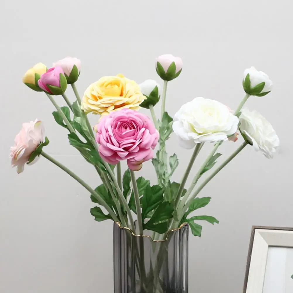 Artificial Camellia Flowers Silk Camellia Flower Stems Elegant Camellia Artificial Flower Arrangement Realistic Silk for Plant
