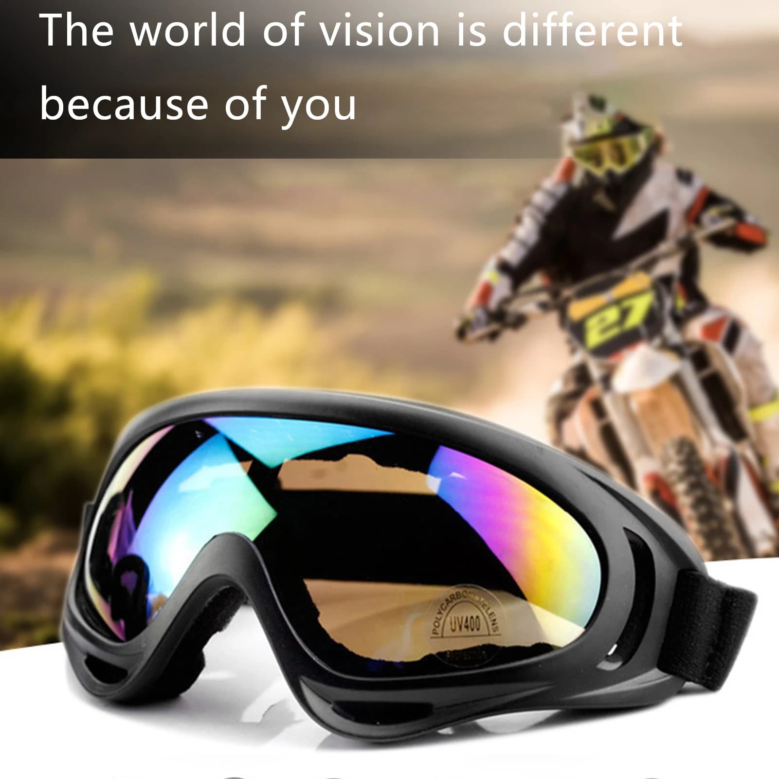 Occhiali da Snowboard Professionali Antivento X400 per Sci, Pattinaggio, Moto e Mountain Bike