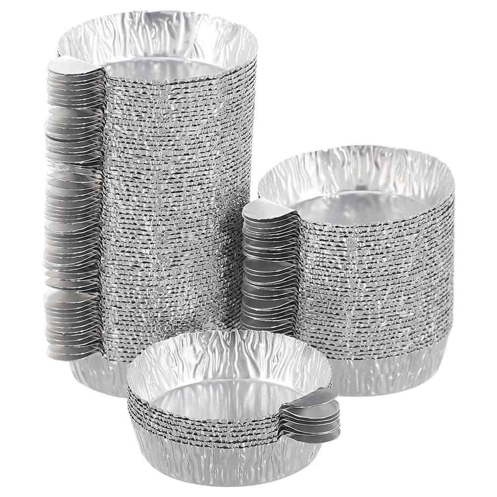 50Pcs Aluminum Foil Weighing Plates Sturdy Lightweight Disposable Laboratory Sample Weighing Trays Small Aluminum Foil Pans 30Ml