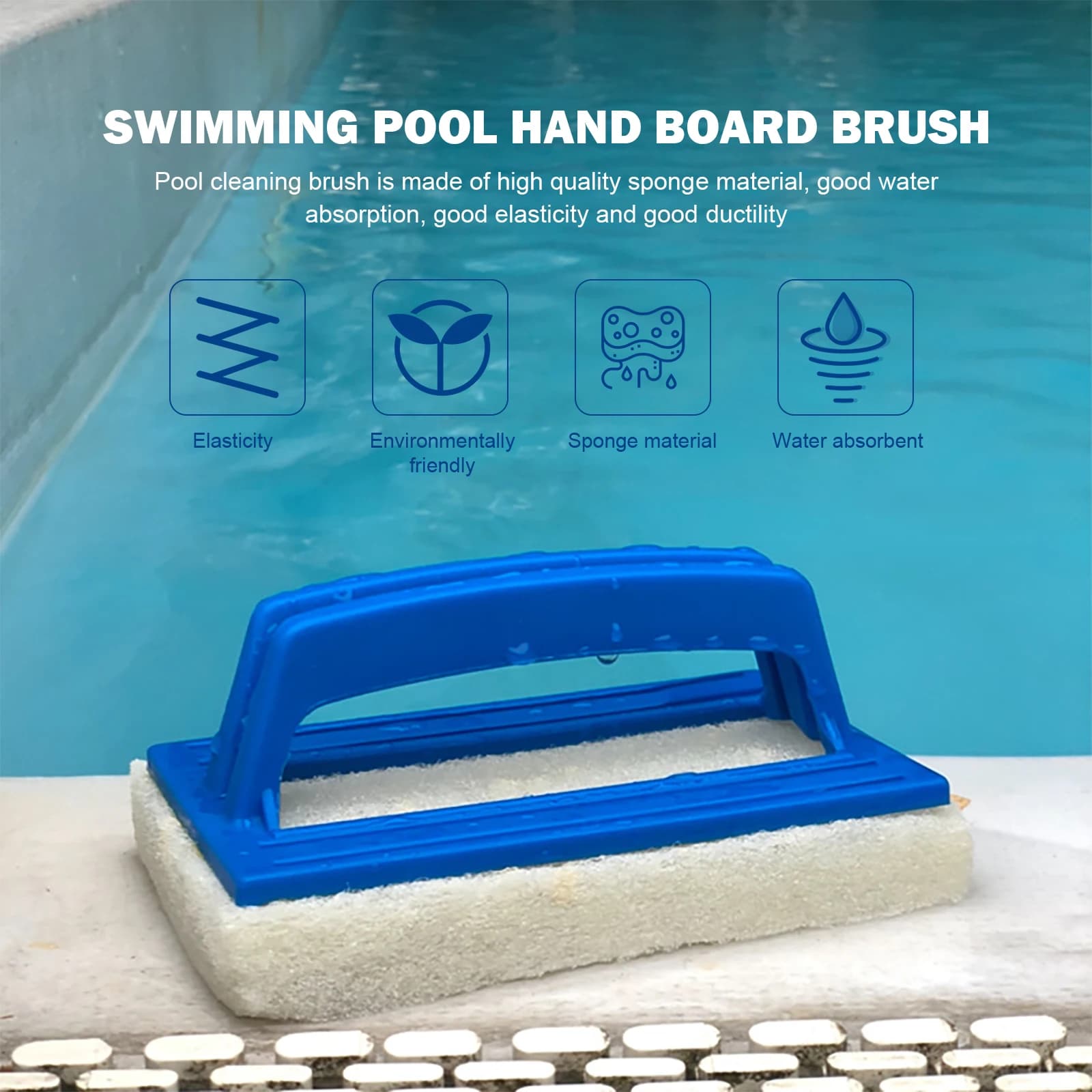 Spazzola per piscina portatile da 1/3 pezzi con manico antiscivolo Spazzola per pulizia a mano Spazzola per pulizia piscina portatile per piscina