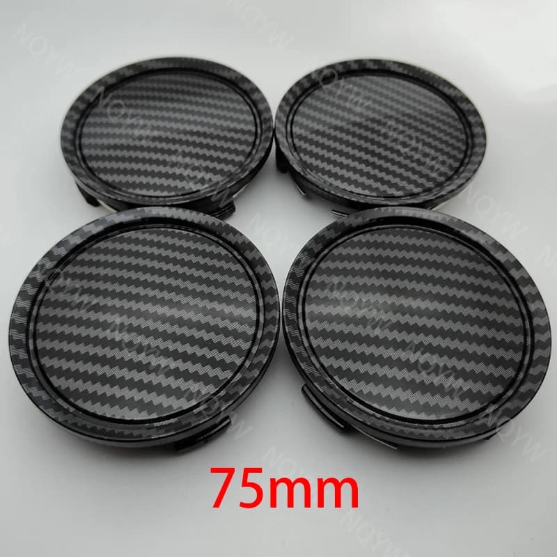 4 Pz/set 75mm 3D Modello In Fibra di Carbonio Auto Veicolo Mozzo Ruota Centro Tappo di Copertura ABS di Alta Qualità Durevole Esterno Accessori Auto