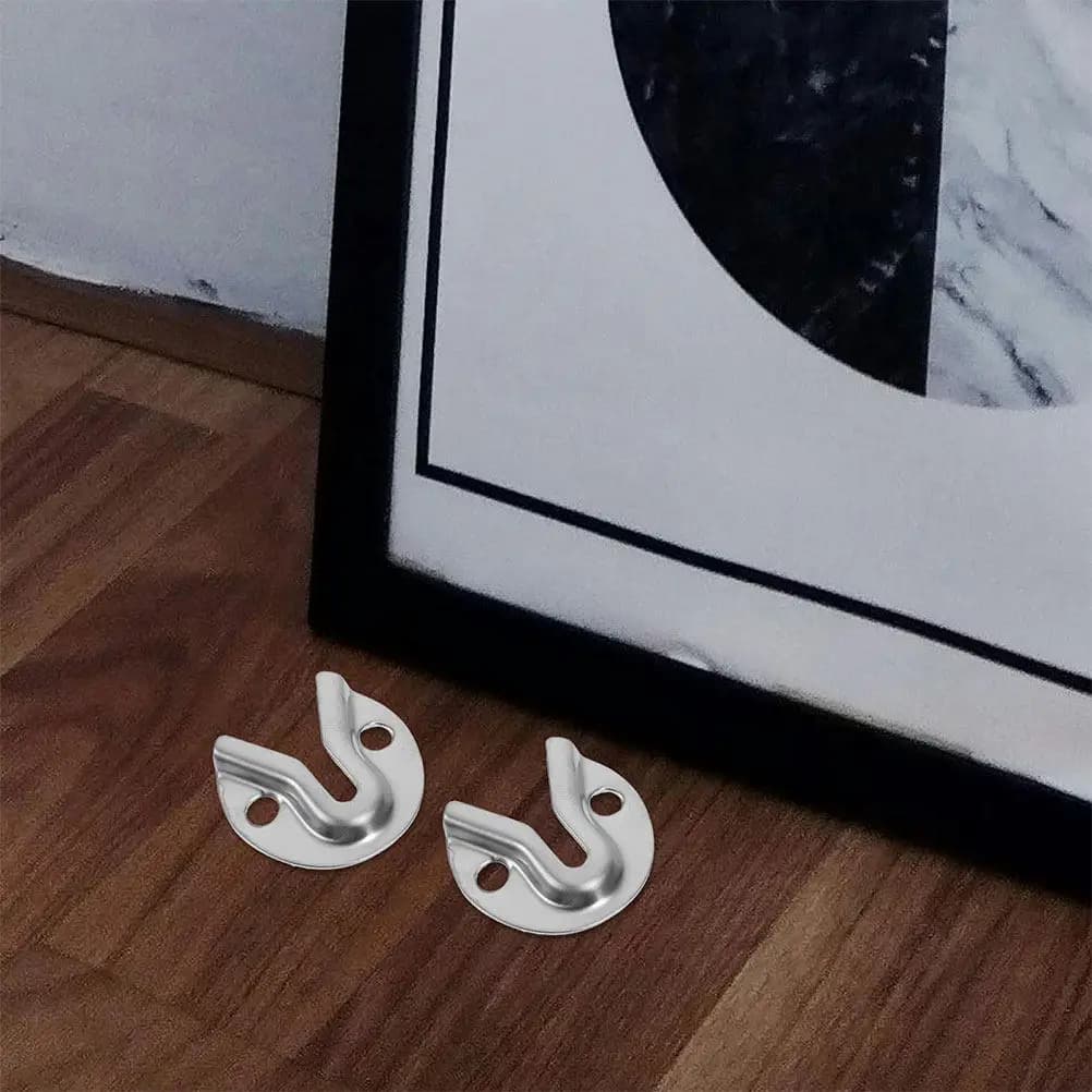 20Pcs Metal Keyhole Picture Frame Wall Hangers Heavy Duty Iron Hanging Brackets Secure Fasteners for Mirrors Artwork Photos