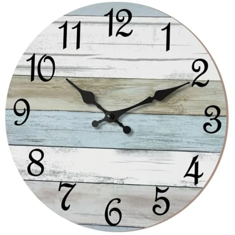 Orologio da parete silenzioso da 18 pollici, senza ticchettio, a batteria, grande orologio decorativo per soggiorno, cucina, blu