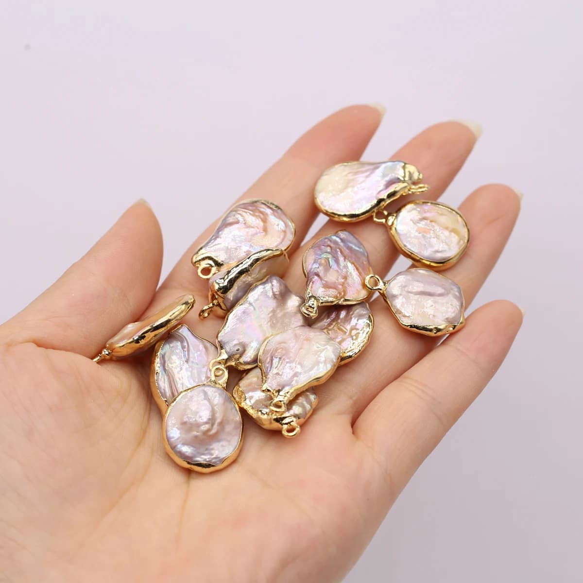 1pc 14x21mm Purple Pearl Pendant Drop Shape Natural Freshwater Pearl Charms for Jewelry Making DIY Necklace Earrings Accessories