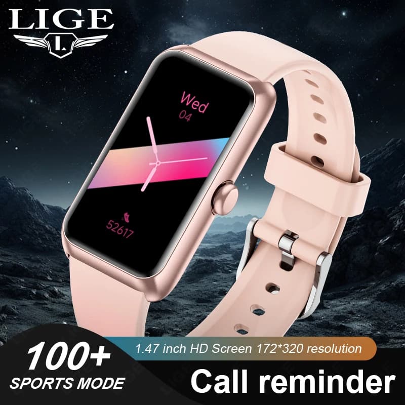 LIGE Braccialetto Intelligente con Chiamata Bluetooth, Promemoria Chiamate, Tracker Fitness Sportivo, Smartwatch Uomo, Impermeabile IP68, Monitoraggio Frequenza Cardiaca